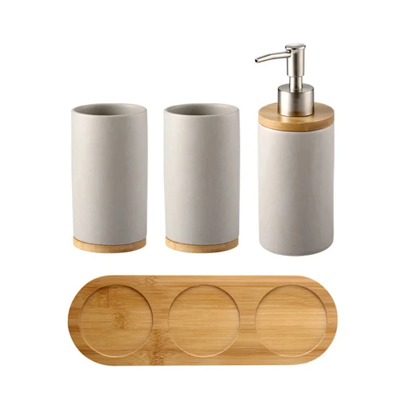 porte-brosse à dents en céramique style nordique avec base en bois - vue 13 sur 22
