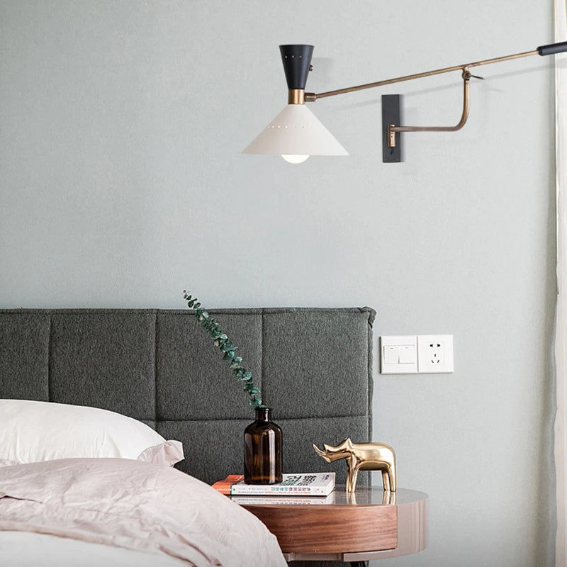 applique murale à bras long lampe réglable pour lecture et étude - vue 5 sur 6