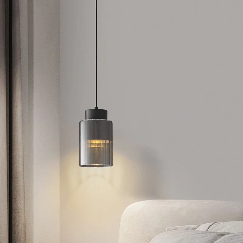 lustre moderne en verre et laiton avec fil réglable - vue 3 sur 8