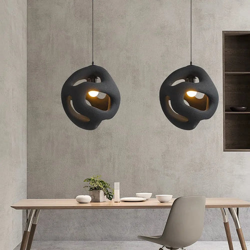 suspension led minimalisme nordique style wabi sabi luminaires - vue 3 sur 8