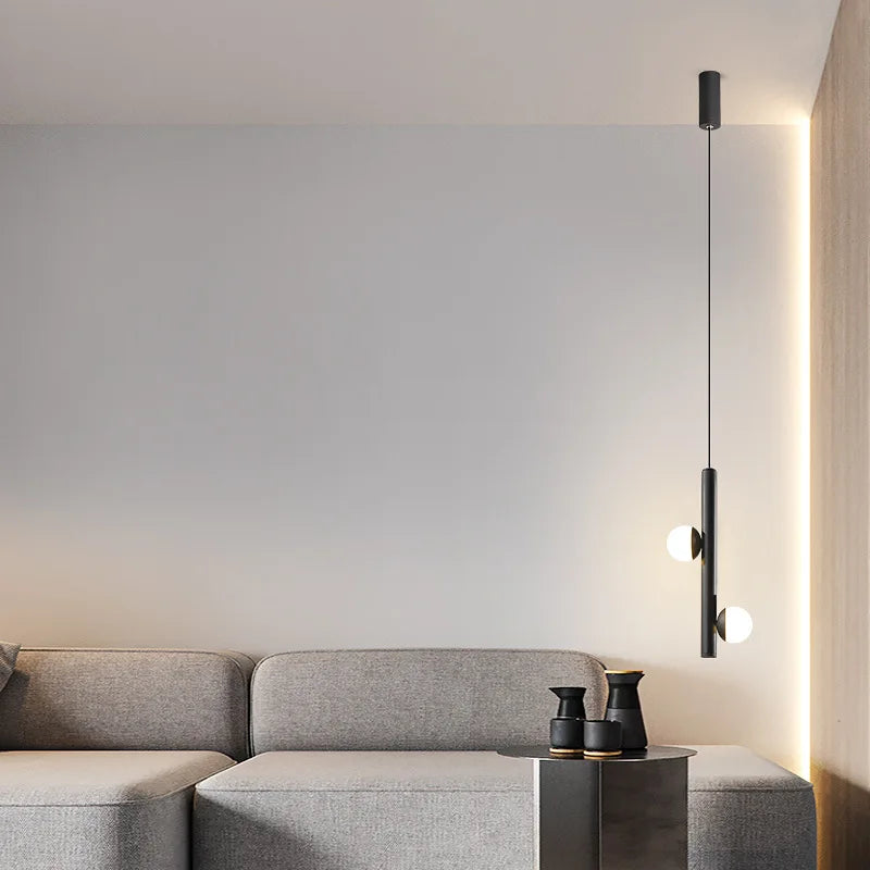 Suspension long ligne moderne minimalisme led luxe - vue 5 sur 8