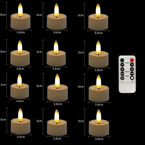 bougies chauffe-plat led sans flamme avec télécommande pour décorations festives - vue 9 sur 8