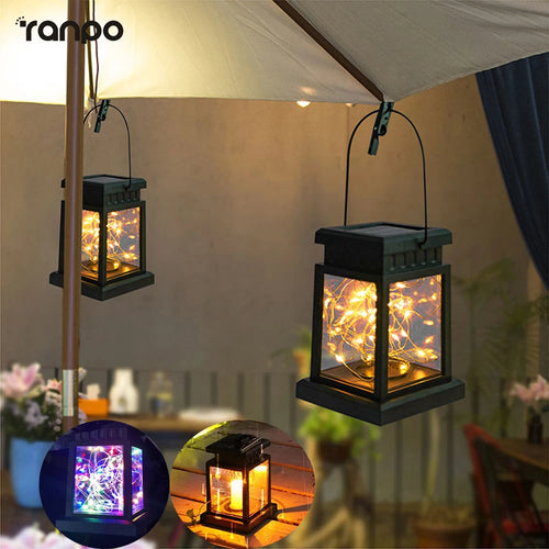 lampes solaires extérieures lanternes décoratives pour jardin et balcon - vue 2 sur 9