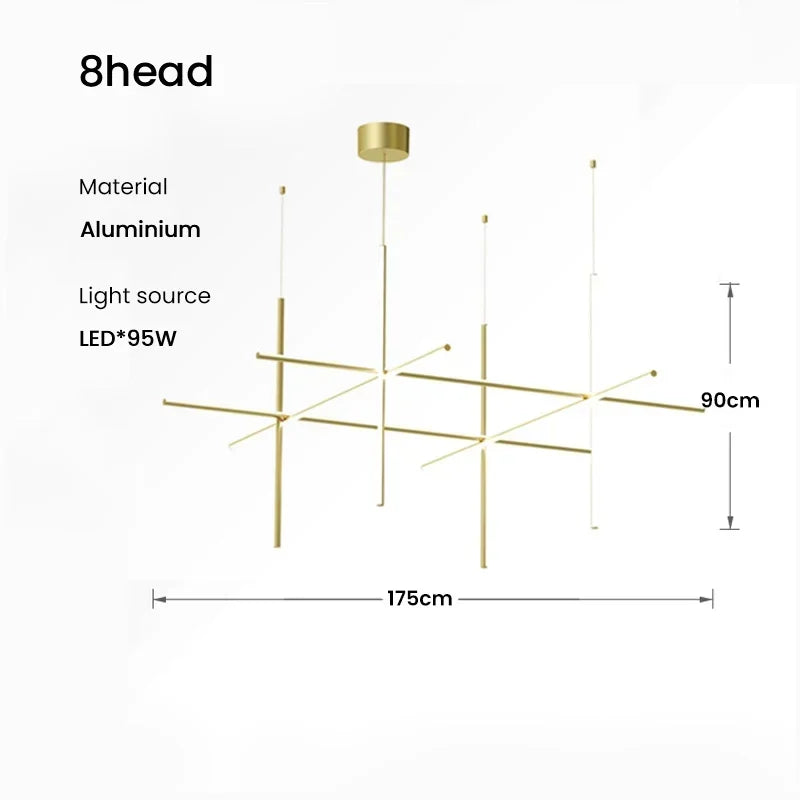lustre tubulaire design italien suspension à led décorative - vue 14 sur 15