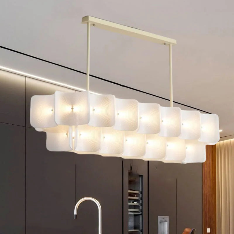 lustre led moderne style 	 acrylique gradation variable - vue 4 sur 9