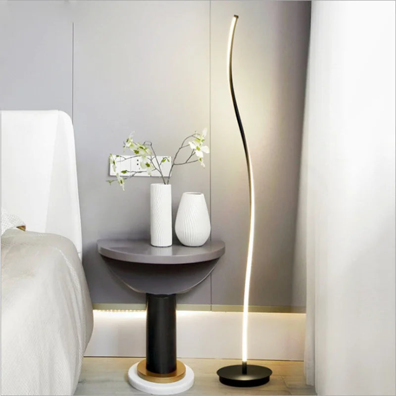 lampadaire led moderne nordique gel de silice simple - vue 3 sur 6