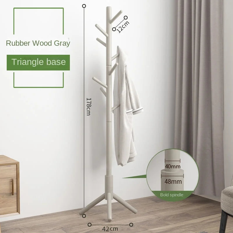 porte-manteau vertical en bois massif pour vêtements et accessoires - vue 9 sur 14