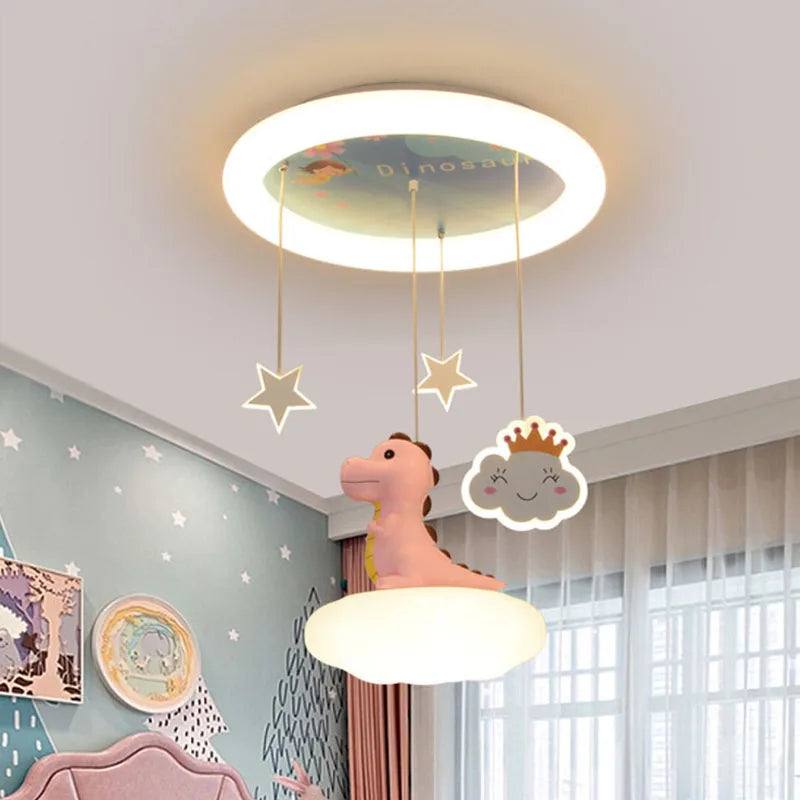 lustre créatif dinosaure led pour enfants soin des yeux - vue 4 sur 9
