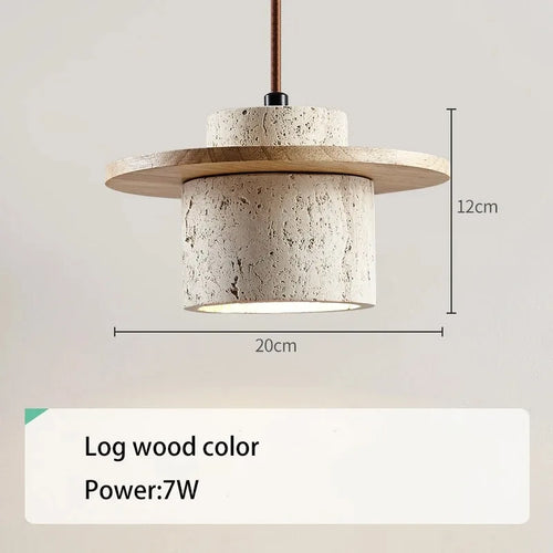 suspension japonaise en bois et pierre pour décoration intérieure - vue 9 sur 8