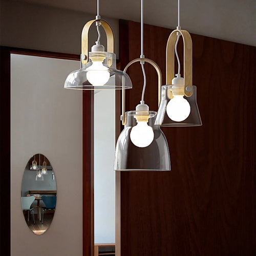 suspension en verre transparent avec fil réglable pour décor intérieur - vue 2 sur 9