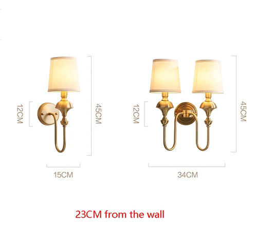 All copper wall lamp living room background wall lamp bedroom headboard staircase hallway copper wall lamp - vue 6 sur 8