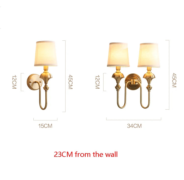 All copper wall lamp living room background wall lamp bedroom headboard staircase hallway copper wall lamp - vue 5 sur 8