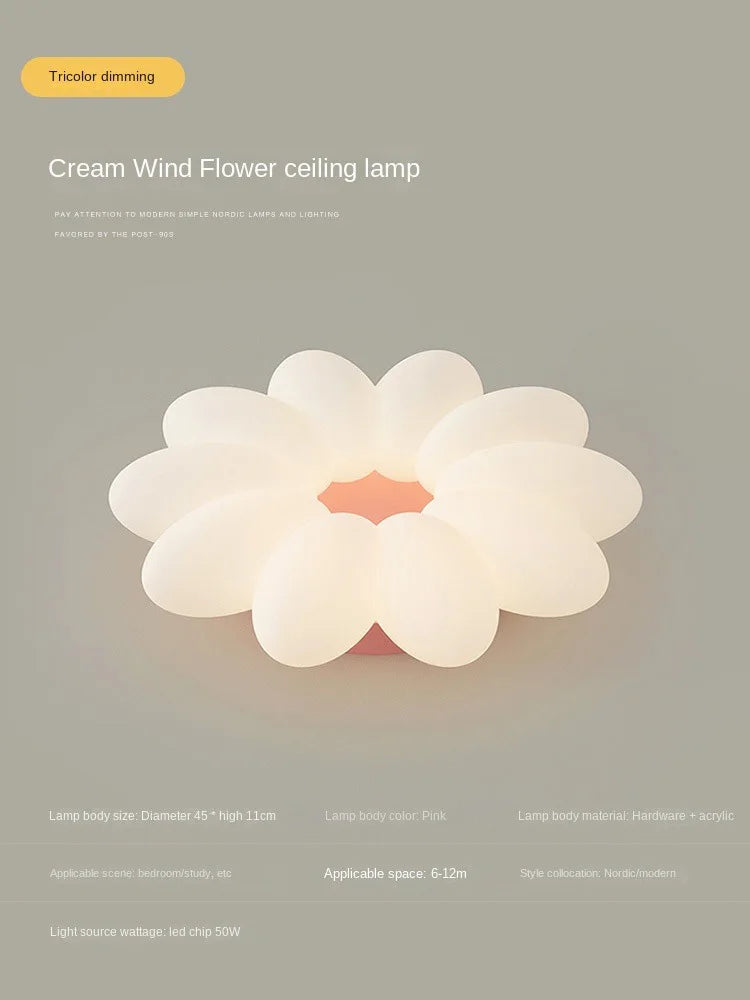 plafonnier led fleurs pour chambre d enfant trois couleurs lumière - vue 8 sur 10
