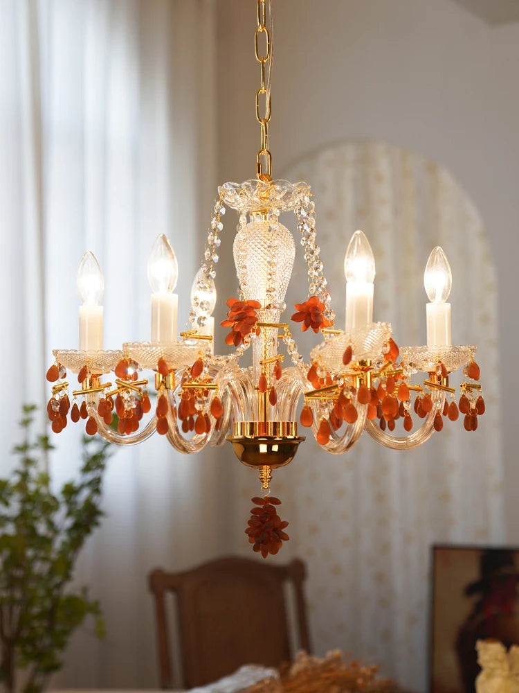 lustre en cristal pour éclairage de jardin et restaurant - vue 3 sur 7