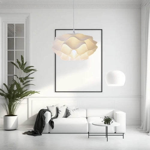 lustre moderne acrylique suspendu en forme de fleur led décoratif - vue 3 sur 8