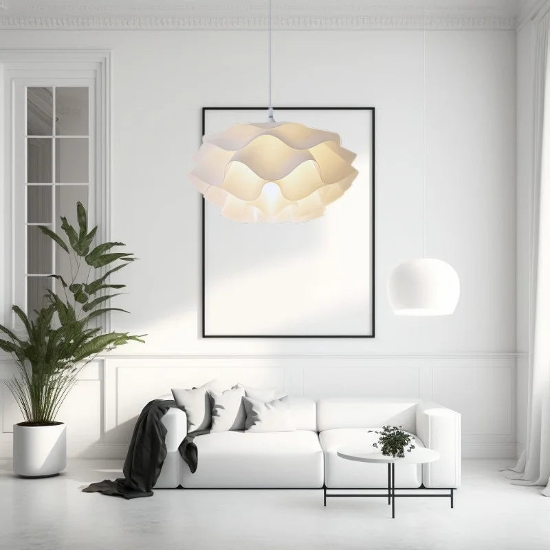lustre moderne acrylique suspendu en forme de fleur led décoratif - vue 2 sur 8