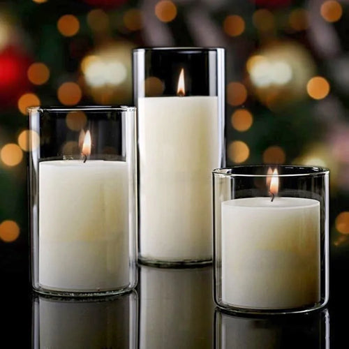 bougeoirs en verre transparent en forme de tasse décoration festive pour la maison - vue 4 sur 10
