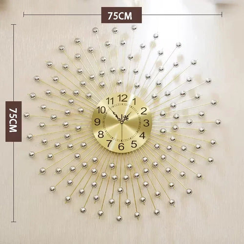 horloge murale créative en métal design européen silencieuse - vue 9 sur 9