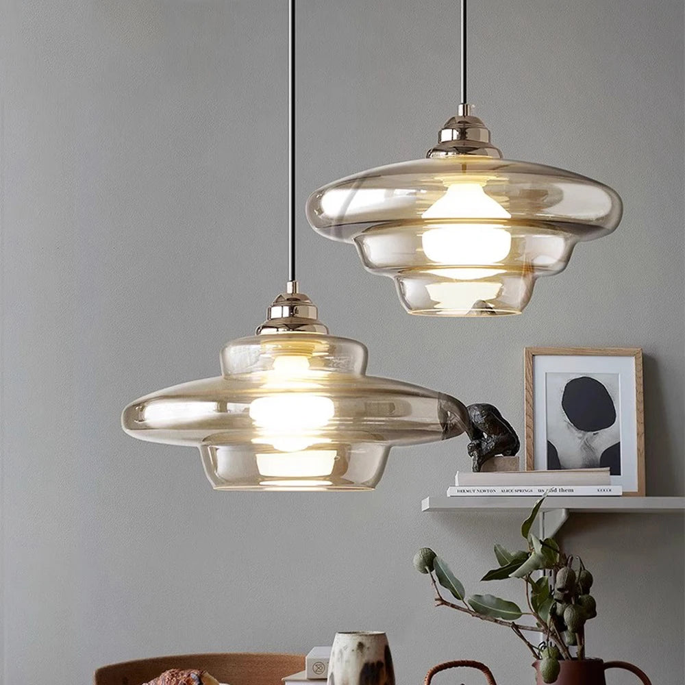 suspension décorative en verre plaqué nordique moderne - vue 3 sur 9