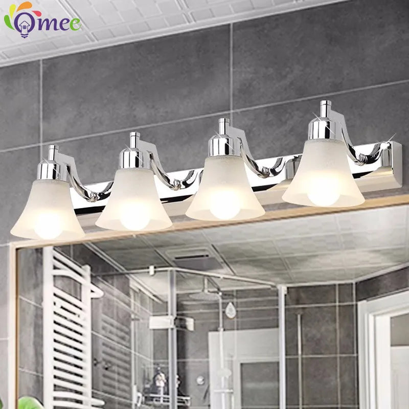 Applique murale Rétro cosmétique miroir LED européenne maquillage lumière vanité salle de bains appliques Chrome armoire - vue 6 sur 23