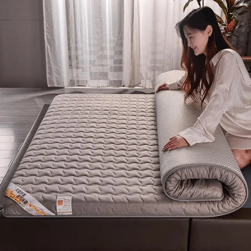 surmatelas en coton éponge pour lit king size et coussin de sol - vue 3 sur 8