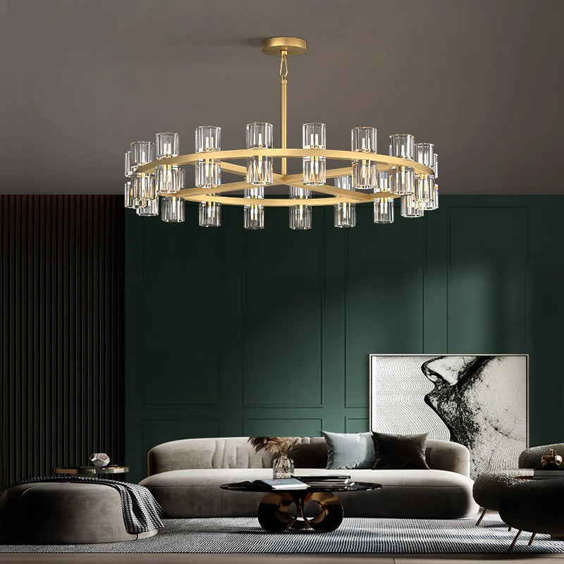 suspension classique en cristal noir et or design élégant - vue 5 sur 13