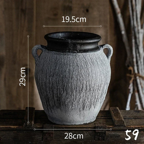 jardinières en poterie rustiques pour décoration intérieure et extérieure - vue 10 sur 25