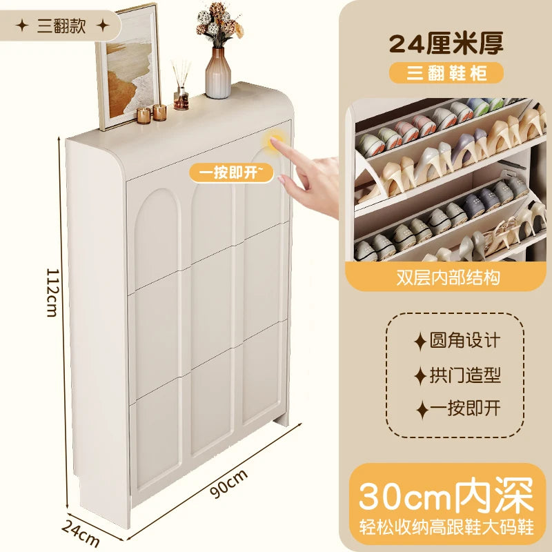 armoire à chaussures moderne en bois design nordique peu encombrant - vue 11 sur 20