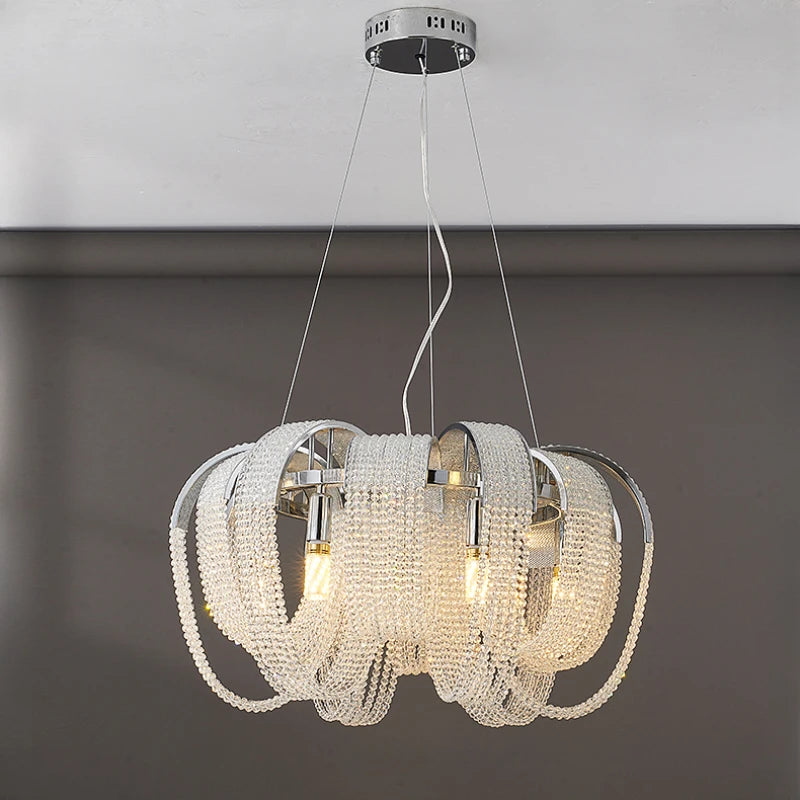 2024Luxury Tassel Crystal Chandelier for Living Room Restaurant Dinning Room Bedroom Hotel Decor Lustre Designer Lamp in Stock - vue 5 sur 10