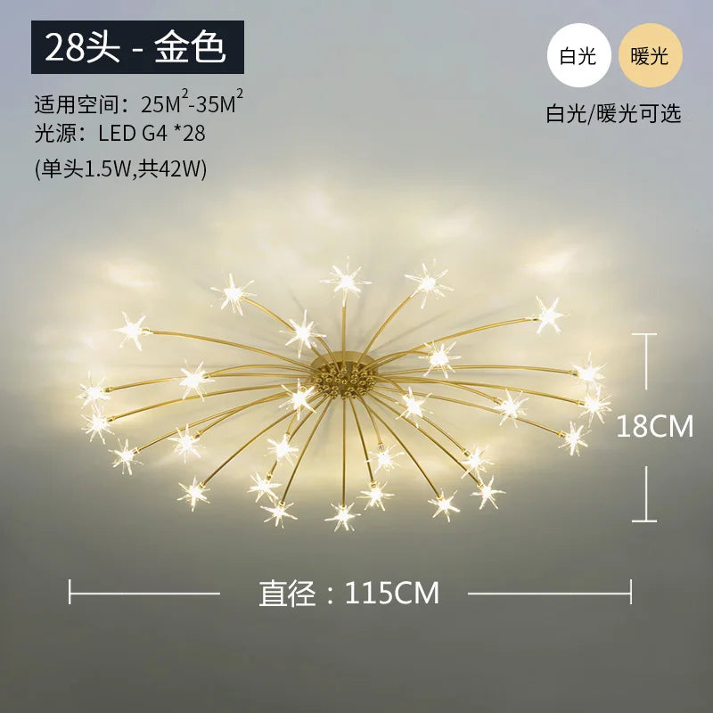 plafonnier étoile led pour éclairage intérieur moderne - vue 12 sur 18