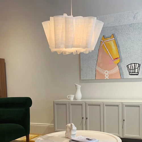 Nordique Vintage Wabi Sabi vent fait à la main tissu Led lustre B &amp; B éclairage intérieur salle à manger Bar chambre chevet suspension lumières - vue 2 sur 10