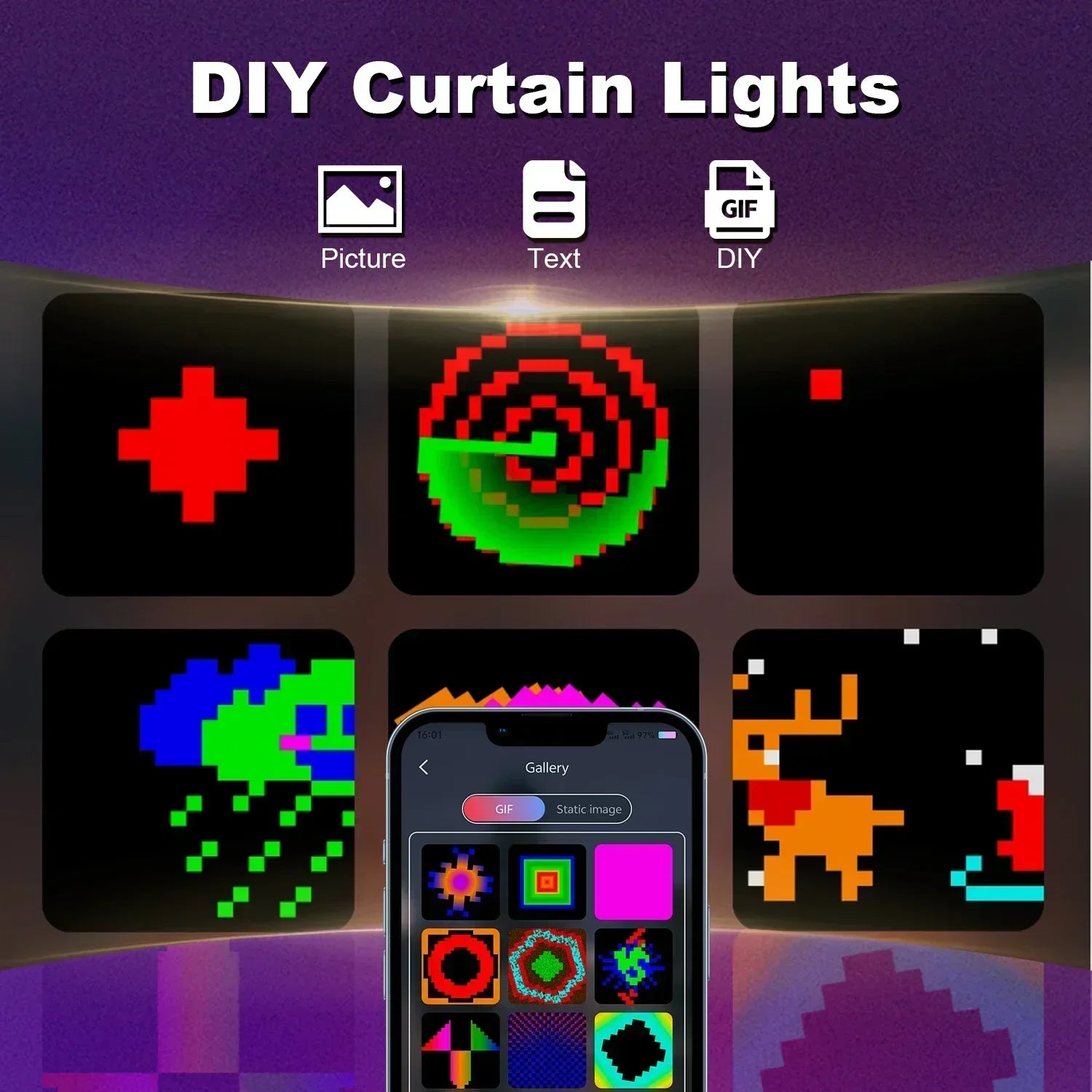 guirlande lumineuse intelligente 400 led bluetooth musique décorative - vue 6 sur 9