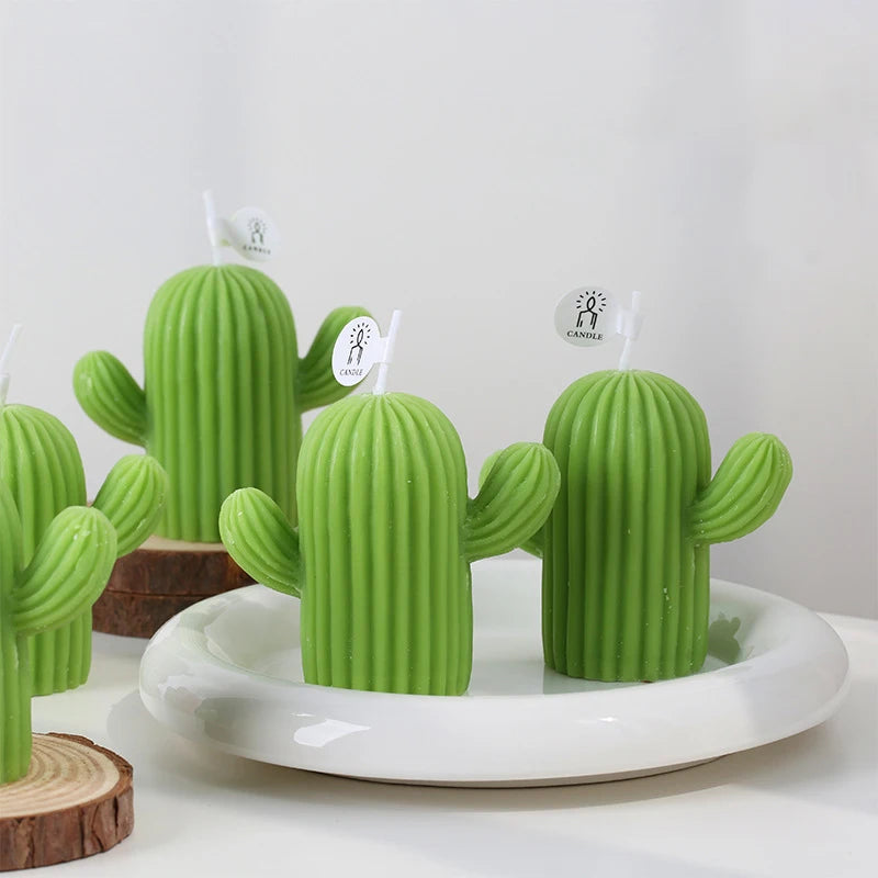 bougies parfumées cactus en cire de soja pour décoration et accessoires photo - vue 5 sur 9