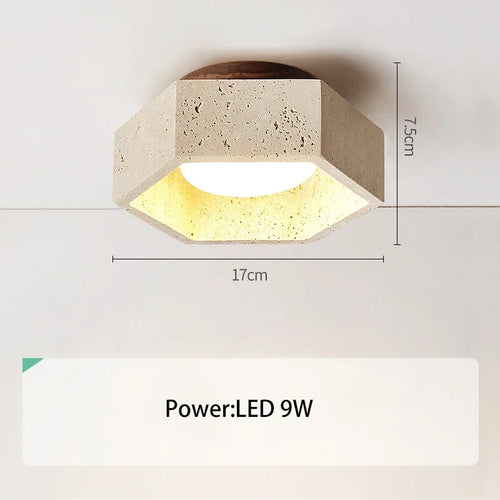 plafonnier led moderne en travertin pour intérieur élégant