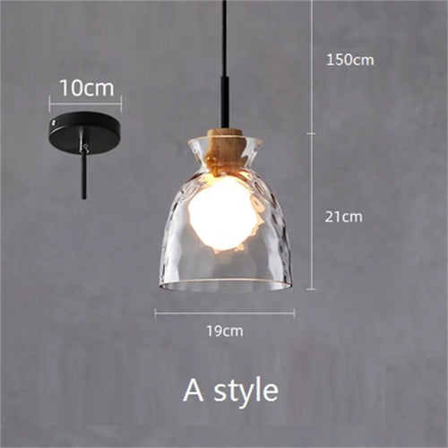 suspension LED en verre design nordique moderne décorative - vue 9 sur 9
