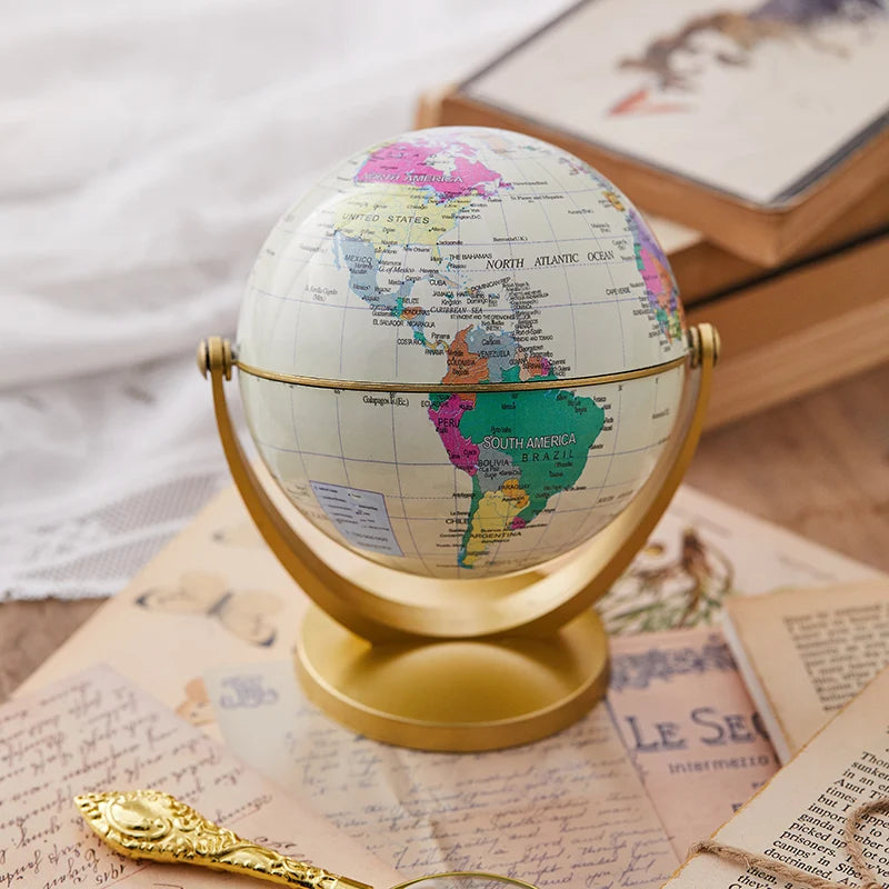 globe terrestre rétro rotatif pour apprendre la géographie - vue 3 sur 8