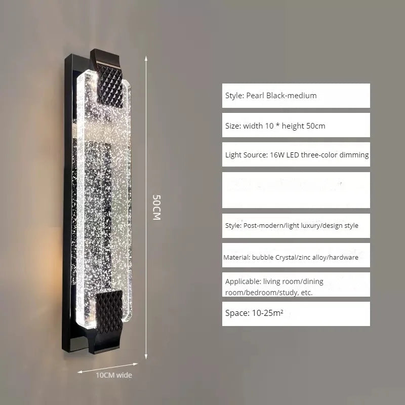 applique murale led bulle cristal moderne luxe décoration - vue 8 sur 16