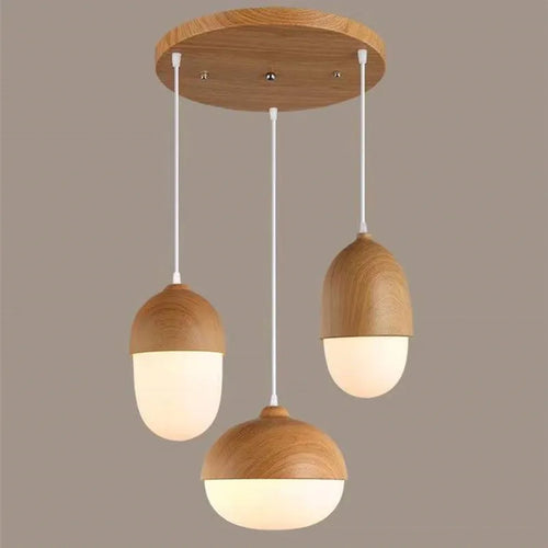 Suspension de lustre en grain de bois de style moderne nordique pour salon salle de réunion chambre luminaires intérieurs lampes suspendues - vue 2 sur 15