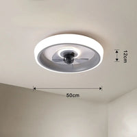 Ventilateurs De Plafond 50CM Lumière Chambre Salon Salle À Manger Lames Invisibles Ventilateurs Silencieux Éclairage Bas Ventilateur De Sol Lampe Ventilateur