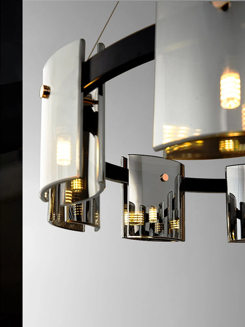lustre moderne en verre pour éclairage design élégant - vue 5 sur 14