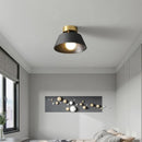 Rétro plafonnier LED décoration intérieure lampe fer rond noir blanc abat-jour pour balcon allée couloir couloir luminaire