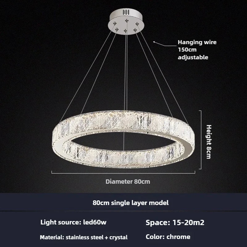 lustre moderne en cristal pour un éclairage élégant - vue 10 sur 12