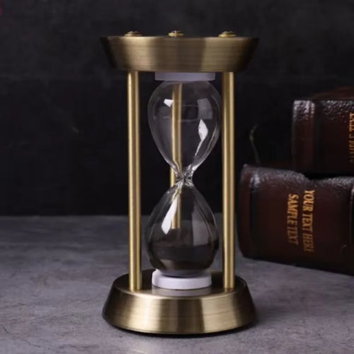 horloge sablier rétro en métal pour décoration et chronométrage - vue 4 sur 15