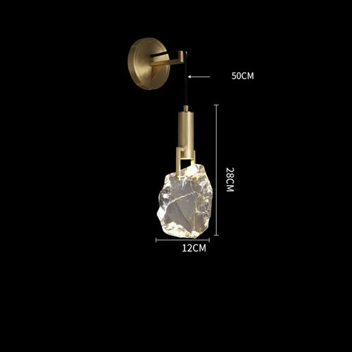 applique murale design gouttelette d'eau cristal led cuivre nordique - vue 10 sur 20