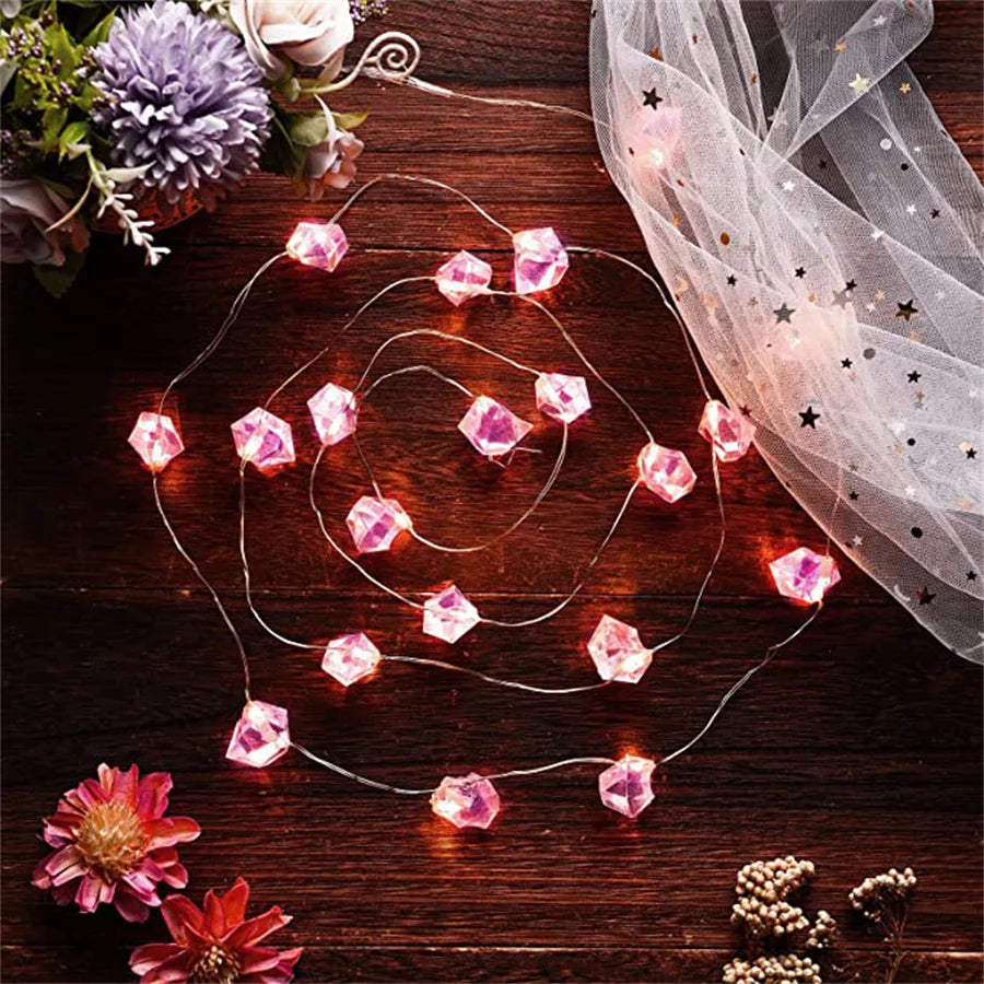 guirlande lumineuse en cristal pour décorations de fêtes - vue 6 sur 8