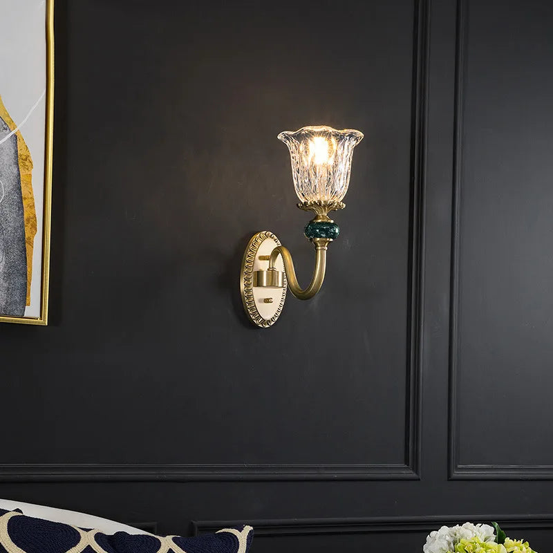 applique murale dorée luxe rétro pour décoration intérieure - vue 3 sur 8