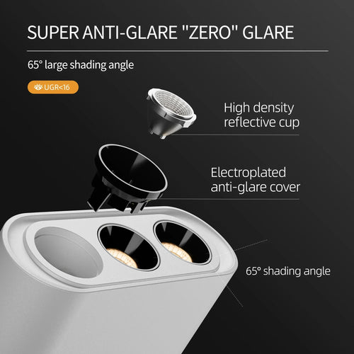 aisilan led plafonnier projecteur magnétique surface angle réglable - vue 2 sur 8