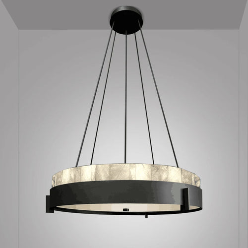 lustre moderne en marbre avec éclairage led créatif intérieur - vue 2 sur 7