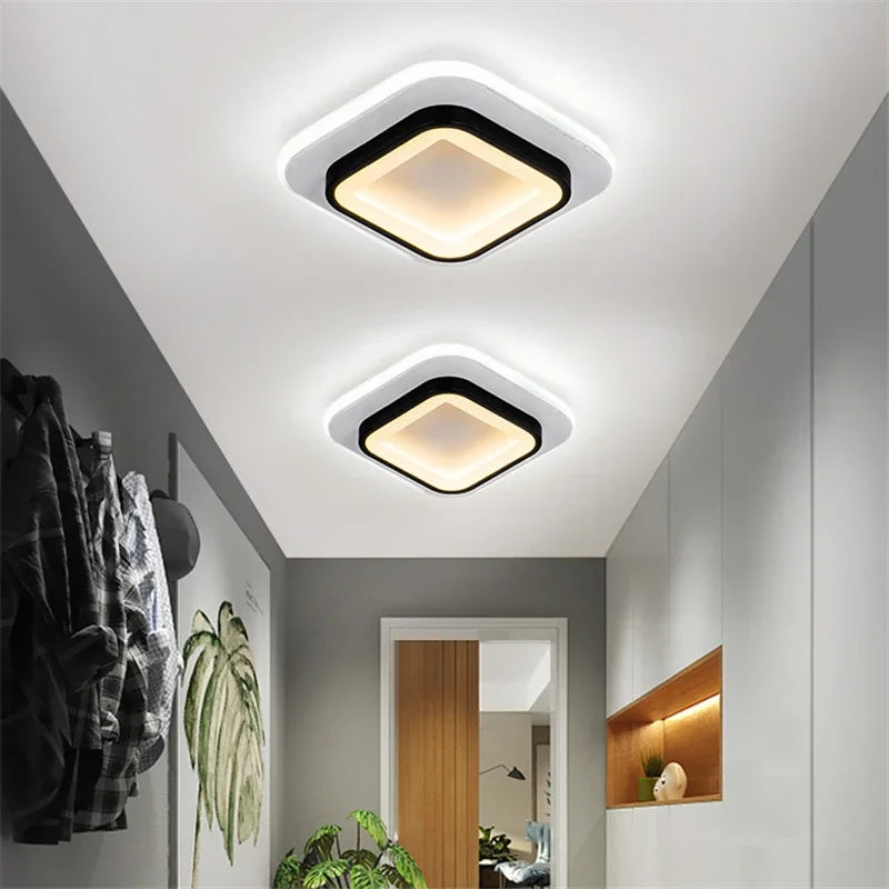 plafonnier moderne à leds design rond ou carré pour décoration intérieure - vue 6 sur 9