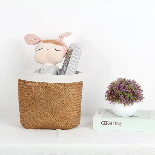 panier en jonc de mer pour rangement et décoration - vue 4 sur 7